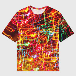 Мужская футболка оверсайз Неоновый хаос