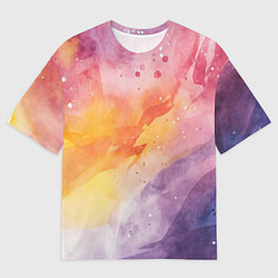 Мужская футболка оверсайз Краски акварели
