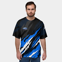Футболка оверсайз мужская Субару - черно-синий, цвет: 3D-принт — фото 2