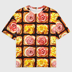 Футболка оверсайз мужская Бутерброды, цвет: 3D-принт