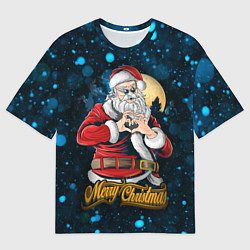 Мужская футболка оверсайз Романтичный санта