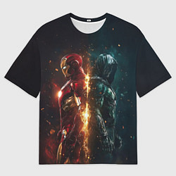 Мужская футболка оверсайз Железный Человек - Доктор Дум