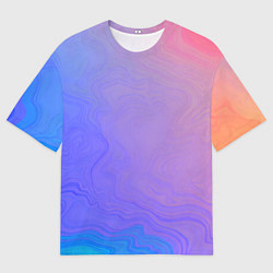 Мужская футболка оверсайз Сине фиолетовый градиент