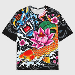 Мужская футболка оверсайз Иредзуми татуировка