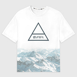 Футболка оверсайз мужская 30 Seconds to Mars - рок группа, цвет: 3D-принт