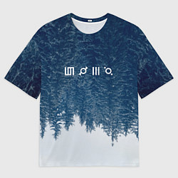 Футболка оверсайз мужская 30 Seconds to Mars - Перевернутый лес, цвет: 3D-принт