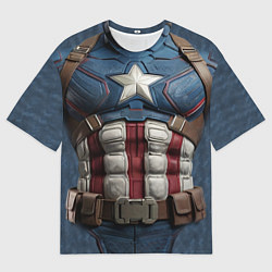 Футболка оверсайз мужская Костюм капитана Америка, цвет: 3D-принт