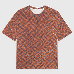 Мужская футболка оверсайз Медно-коричневый текстурированный