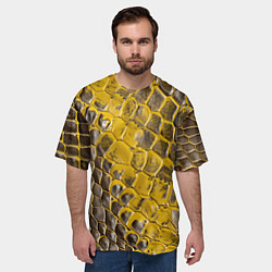 Футболка оверсайз мужская Красивая кожа змеи, цвет: 3D-принт — фото 2
