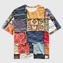 Футболка оверсайз мужская Яркий пэчворк, цвет: 3D-принт