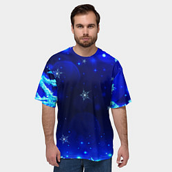 Футболка оверсайз мужская Снежный узор, цвет: 3D-принт — фото 2