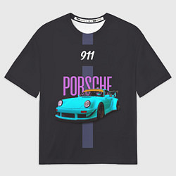 Футболка оверсайз мужская Немецкий автомобиль Porsche 911, цвет: 3D-принт