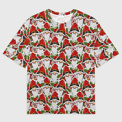 Мужская футболка оверсайз Паттерн из дедов морозов