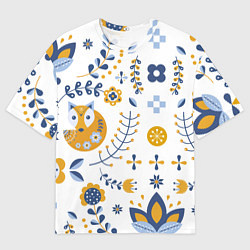 Мужская футболка оверсайз Скандинавский узор