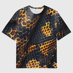 Мужская футболка оверсайз Текстура змеи