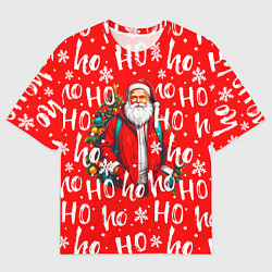 Футболка оверсайз мужская Дед мороз хо хо, цвет: 3D-принт