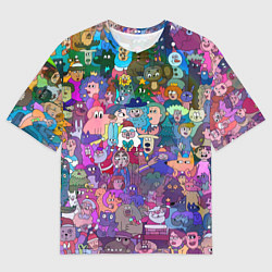 Мужская футболка оверсайз Новогодний виммельбух