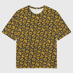 Футболка оверсайз мужская Рыжие пятна леопарда, цвет: 3D-принт