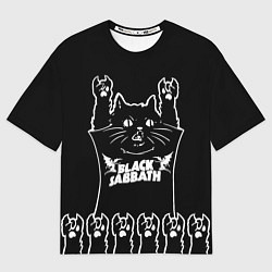 Футболка оверсайз мужская Black Sabbath: cat rock, цвет: 3D-принт