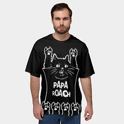 Футболка оверсайз мужская Papa Roach: cat rock, цвет: 3D-принт — фото 2