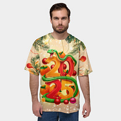 Футболка оверсайз мужская Веселая змея 2025, цвет: 3D-принт — фото 2