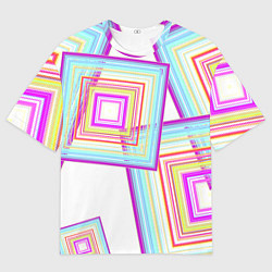 Мужская футболка оверсайз Абстрактные квадраты