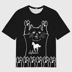 Футболка оверсайз мужская Deftones: cat rock, цвет: 3D-принт