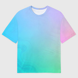 Мужская футболка оверсайз Градиент в голубых тонах