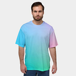 Футболка оверсайз мужская Градиент в голубых тонах, цвет: 3D-принт — фото 2