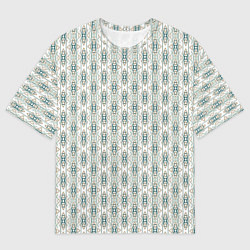 Мужская футболка оверсайз Вертикальный узор с геометрическим рисунком