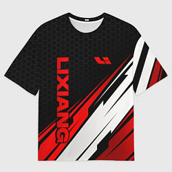 Мужская футболка оверсайз Lixiang - красная абстракция