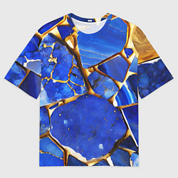 Футболка оверсайз мужская A gold mineral in a blue stone, цвет: 3D-принт