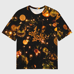 Мужская футболка оверсайз Новогоднее украшение