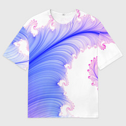 Мужская футболка оверсайз Узоры неон фрактал