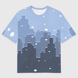 Мужская футболка оверсайз Снег в городе