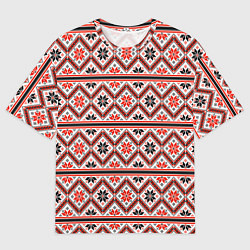Мужская футболка оверсайз Этническая вышивка