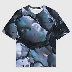 Мужская футболка оверсайз Жидкая субстанция серая