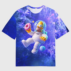 Футболка оверсайз мужская Homer Simpson is a brave astronaut, цвет: 3D-принт