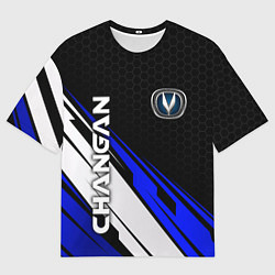 Мужская футболка оверсайз Changan - синий спорт