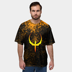 Футболка оверсайз мужская Quake краски брызги оранжевый, цвет: 3D-принт — фото 2