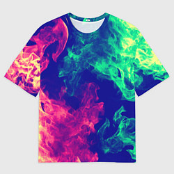 Мужская футболка оверсайз Огненный стиль текстура