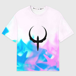 Мужская футболка оверсайз Quake neon flame