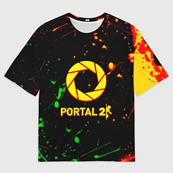 Футболка оверсайз мужская Portal кислотные краски, цвет: 3D-принт
