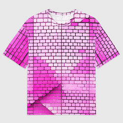 Мужская футболка оверсайз Розовые кирпичики