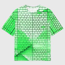 Мужская футболка оверсайз Зелёные кирпичики