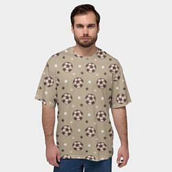 Футболка оверсайз мужская Футбольные мячи и звезды, цвет: 3D-принт — фото 2
