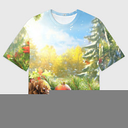 Мужская футболка оверсайз Солнечный новый год