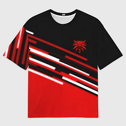 Мужская футболка оверсайз Ведьмак полосы геометрия