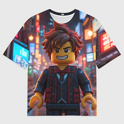 Футболка оверсайз мужская Роблокс вечерние огни, цвет: 3D-принт