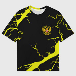 Мужская футболка оверсайз Россия шторм герб